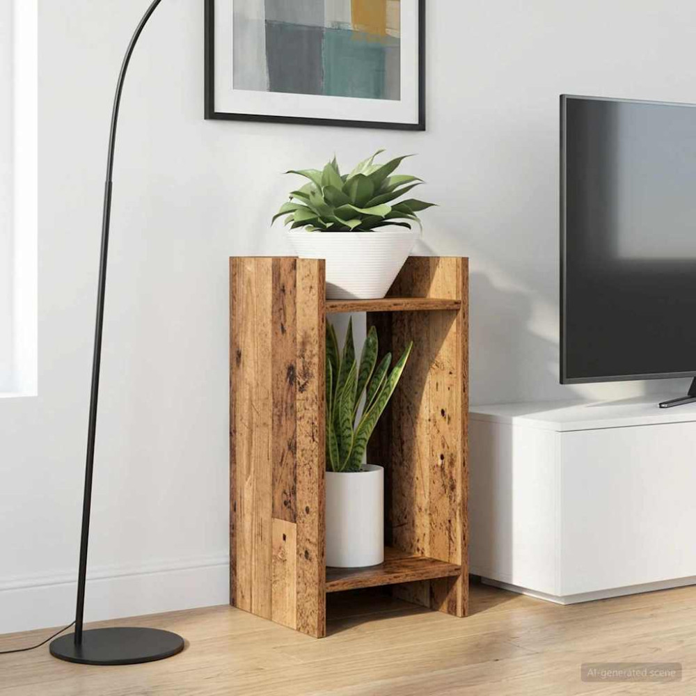 Produktbild för Växtställ 2 st Gammalt trä 30 x 30 x 60 cm Konstruerat trä
