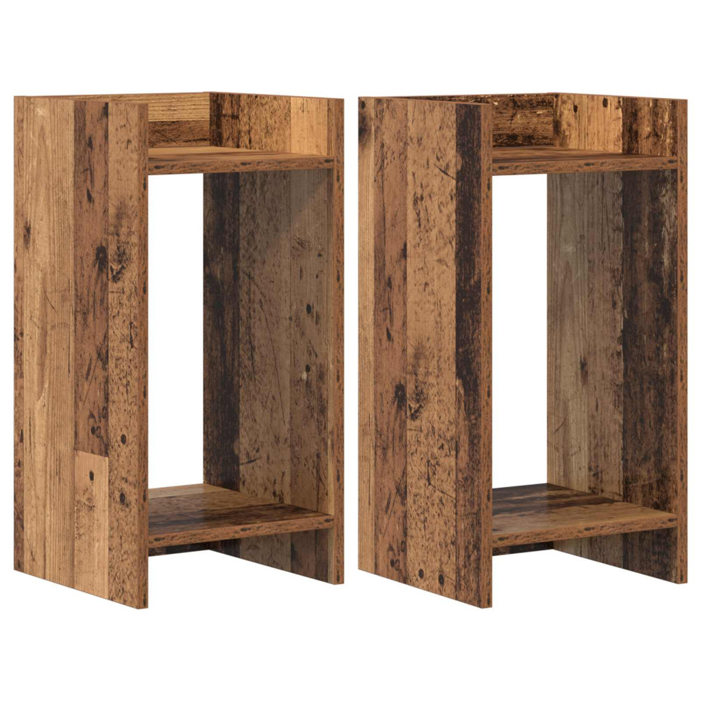 Produktbild för Växtställ 2 st Gammalt trä 30 x 30 x 60 cm Konstruerat trä