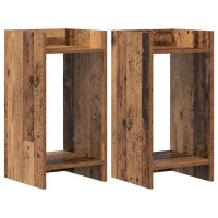 Produktbild för Växtställ 2 st Gammalt trä 30 x 30 x 60 cm Konstruerat trä