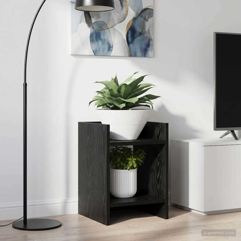 Produktbild för Växtställ Svart Ek 30 x 30 x 40 cm Konstruerat trä