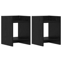 Produktbild för Växtställ 2 st Svart Ek 30 x 30 x 40 cm Konstruerat trä