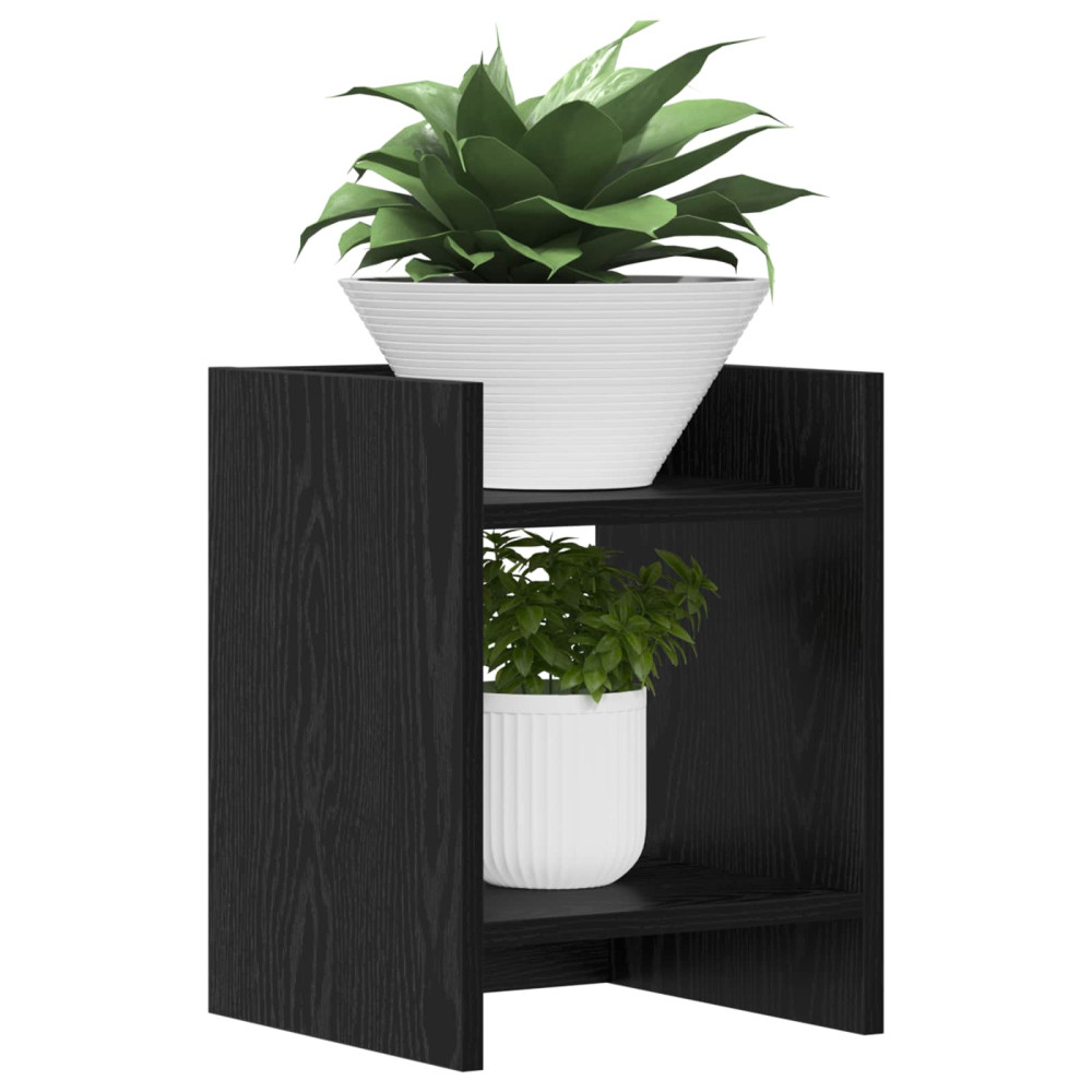 Produktbild för Växtställ 2 st Svart Ek 30 x 30 x 40 cm Konstruerat trä