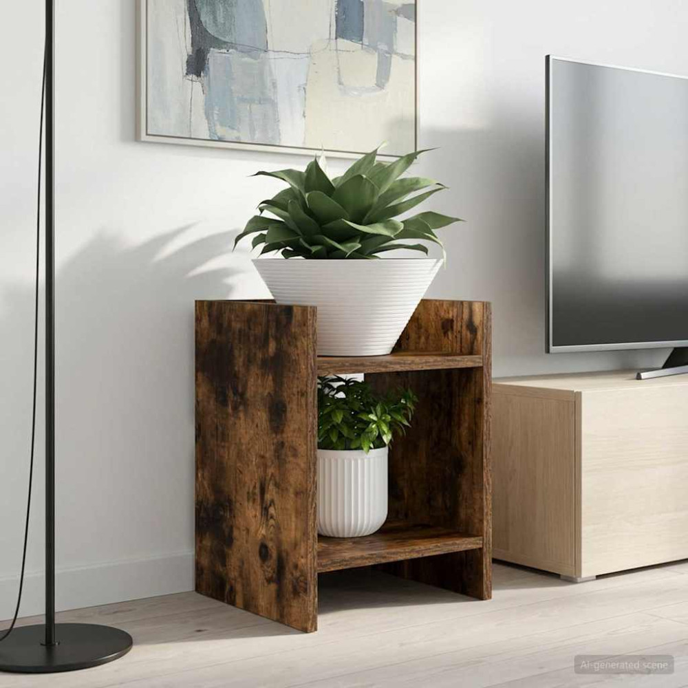 Produktbild för Växtställ Rökt Ek 30 x 30 x 40 cm Konstruerat trä
