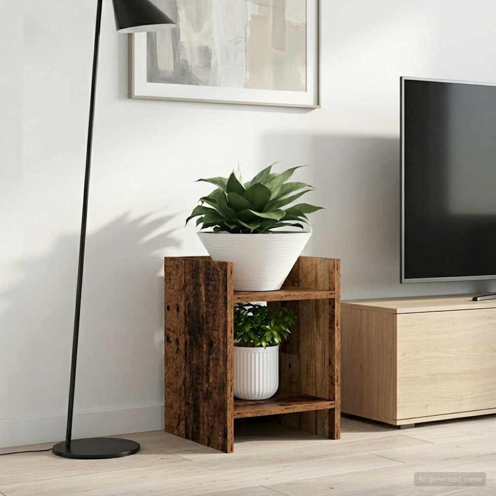 Produktbild för Växtställ 2 st Gammalt trä 30 x 30 x 40 cm Konstruerat trä