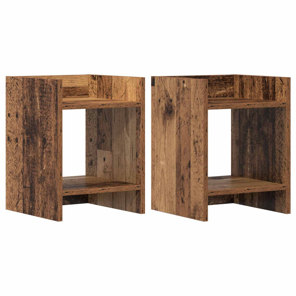 Produktbild för Växtställ 2 st Gammalt trä 30 x 30 x 40 cm Konstruerat trä