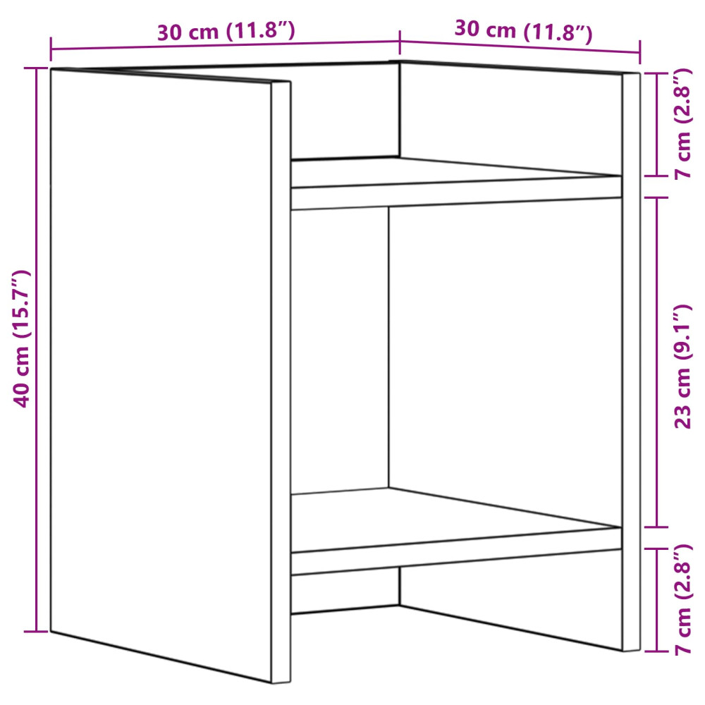Produktbild för Växtställ Artisan Ek 30 x 30 x 40 cm Konstruerat trä
