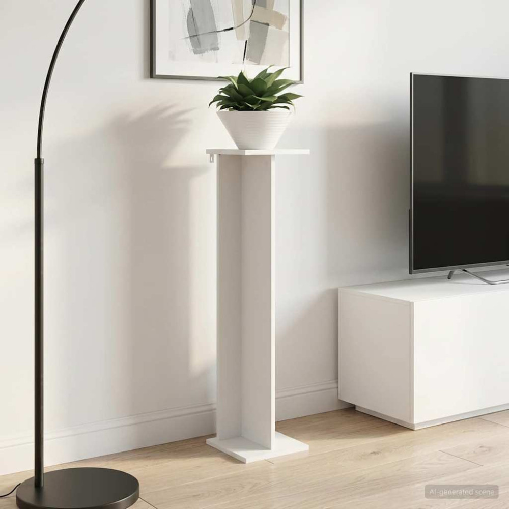 Produktbild för Växtställ 2 st Vit 25 x 25,5 x 100,5 cm Konstruerat trä
