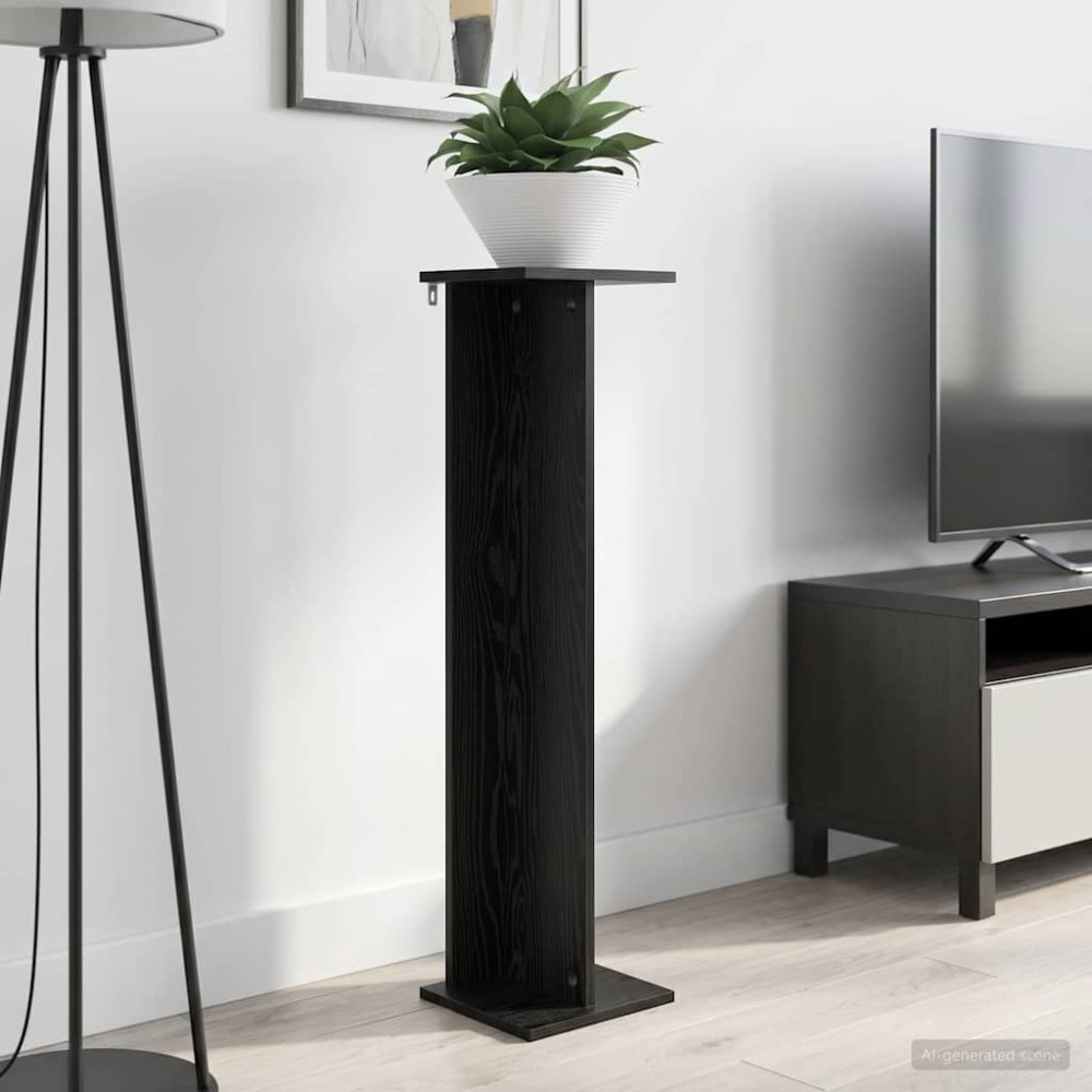 Produktbild för Växtställ Svart Ek 25 x 25,5 x 100,5 cm Konstruerat trä