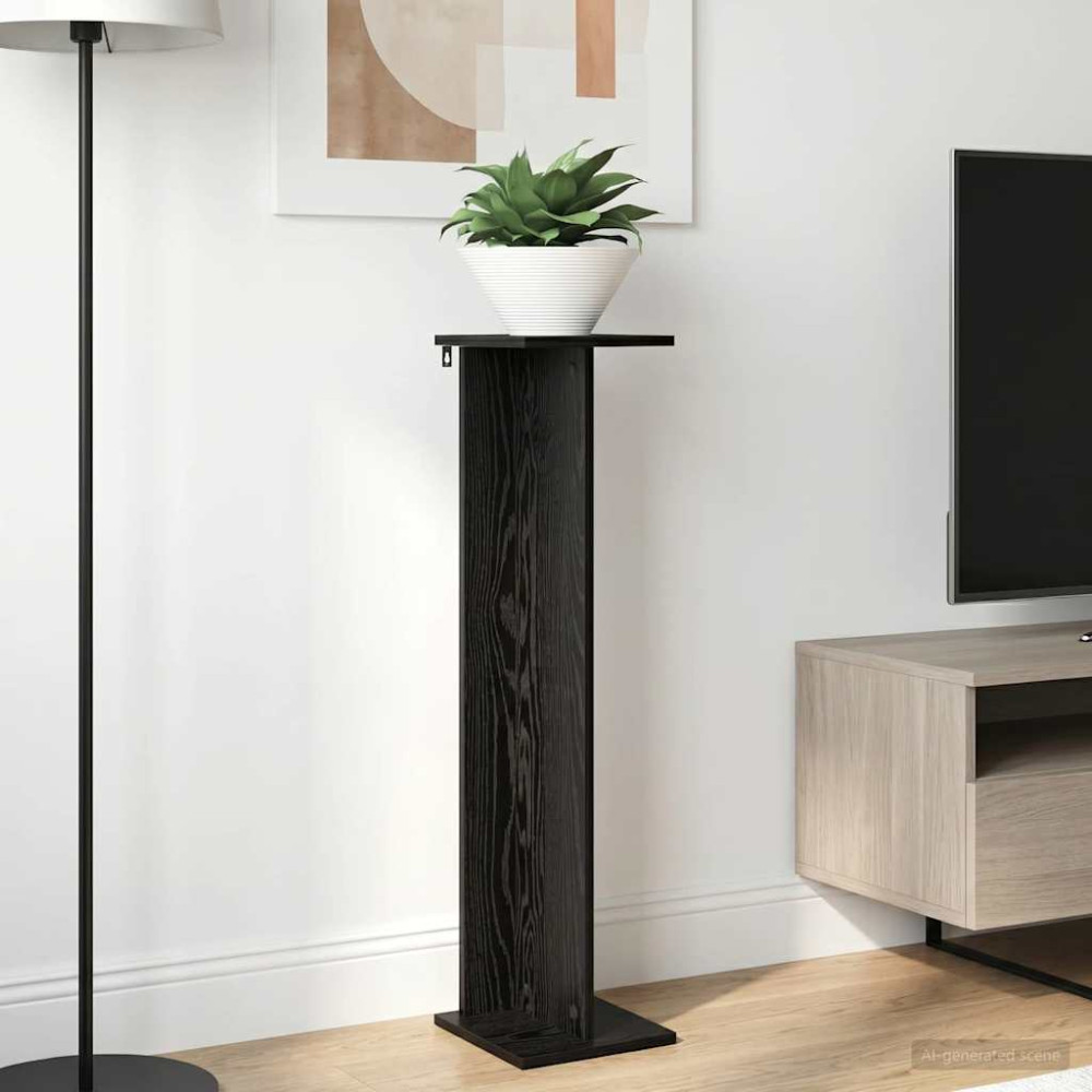 Produktbild för Växtställ 2 st Svart Ek 25 x 25,5 x 100,5 cm Konstruerat trä