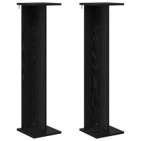 Produktbild för Växtställ 2 st Svart Ek 25 x 25,5 x 100,5 cm Konstruerat trä