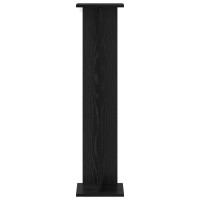 Produktbild för Växtställ 2 st Svart Ek 25 x 25,5 x 100,5 cm Konstruerat trä