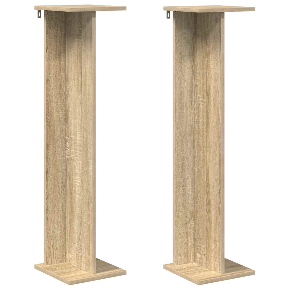 Produktbild för Växtställ 2 st Sonoma-ek 25 x 25,5 x 100,5 cm Konstruerat trä