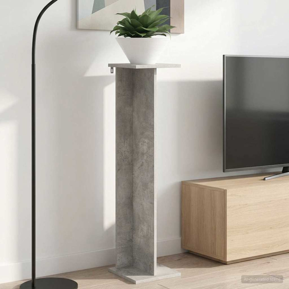 Produktbild för Växtställ BetongGrå 25 x 25,5 x 100,5 cm Konstruerat trä