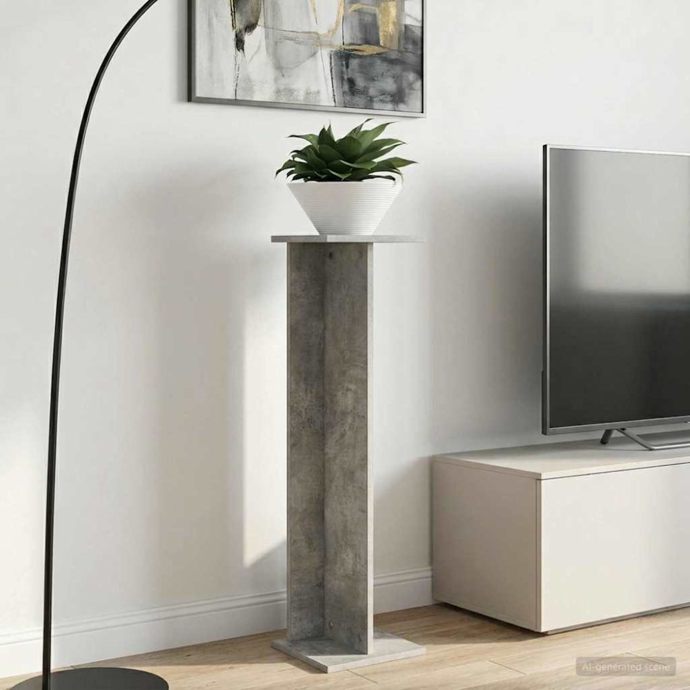 Produktbild för Växtställ 2 st BetongGrå 25 x 25,5 x 100,5 cm Konstruerat trä