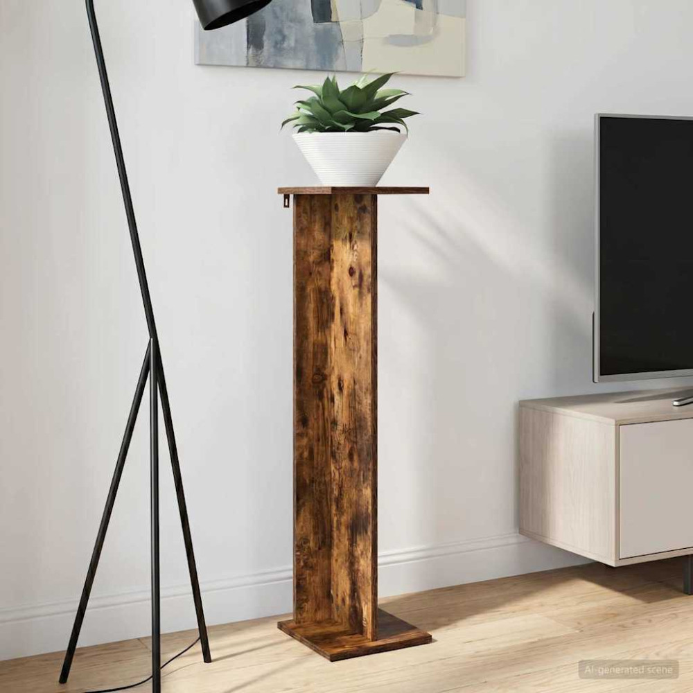 Produktbild för Växtställ Rökt Ek 25 x 25,5 x 100,5 cm Konstruerat trä