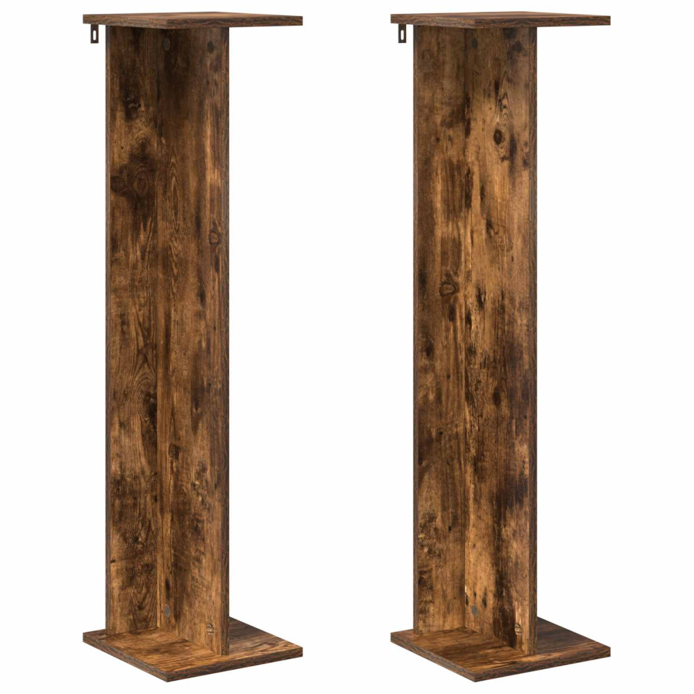 Produktbild för Växtställ 2 st Rökt Ek 25 x 25,5 x 100,5 cm Konstruerat trä