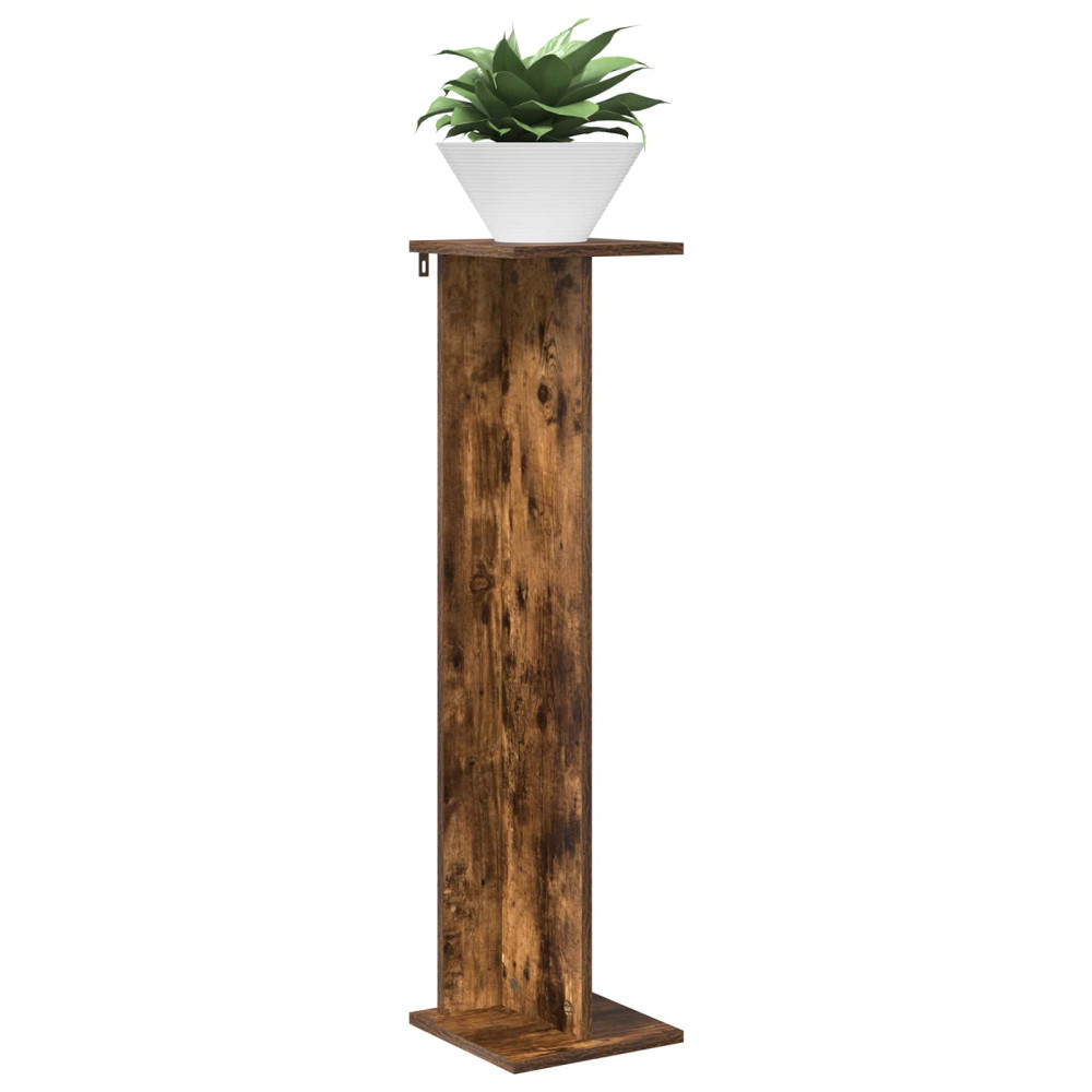 Produktbild för Växtställ 2 st Rökt Ek 25 x 25,5 x 100,5 cm Konstruerat trä