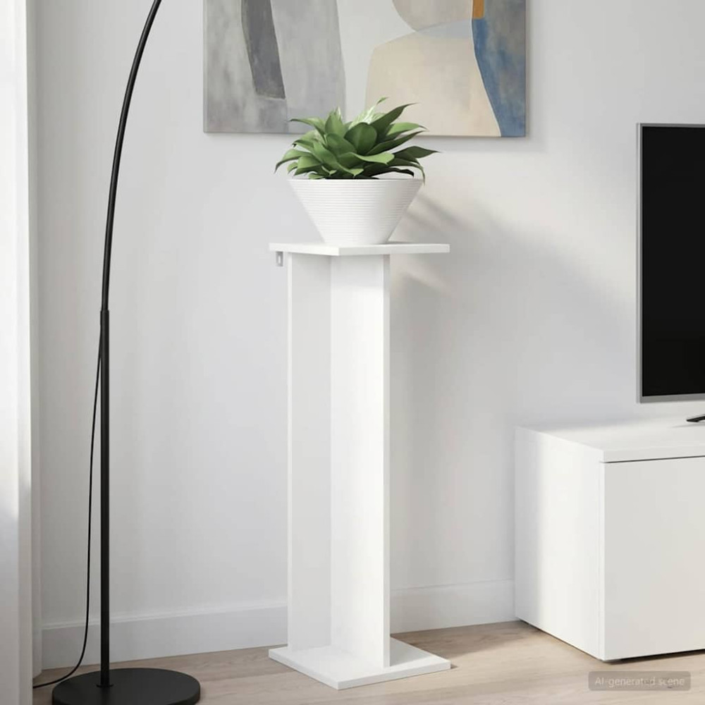 Produktbild för Växtställ Vit 25 x 25,5 x 80,5 cm Konstruerat trä