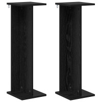 Produktbild för Växtställ 2 st Svart Ek 25 x 25,5 x 80,5 cm Konstruerat trä