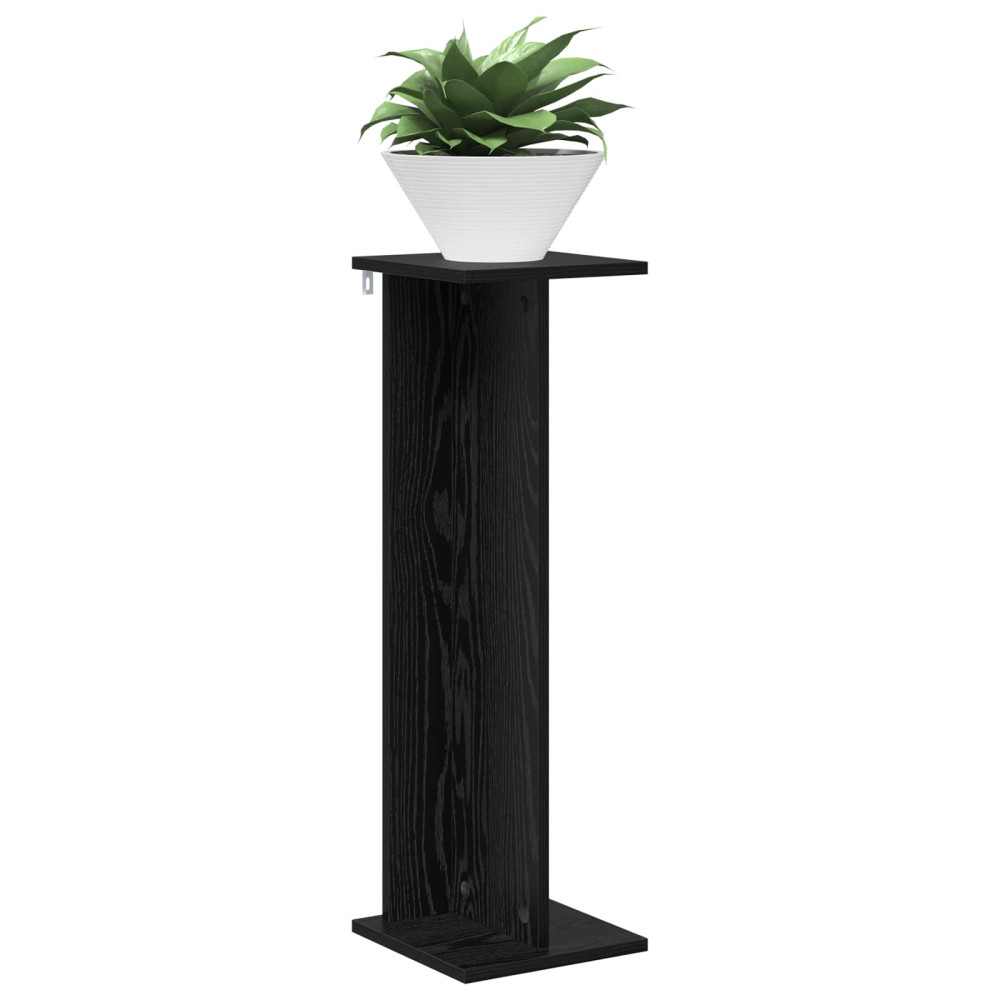 Produktbild för Växtställ 2 st Svart Ek 25 x 25,5 x 80,5 cm Konstruerat trä