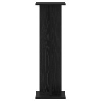 Produktbild för Växtställ 2 st Svart Ek 25 x 25,5 x 80,5 cm Konstruerat trä