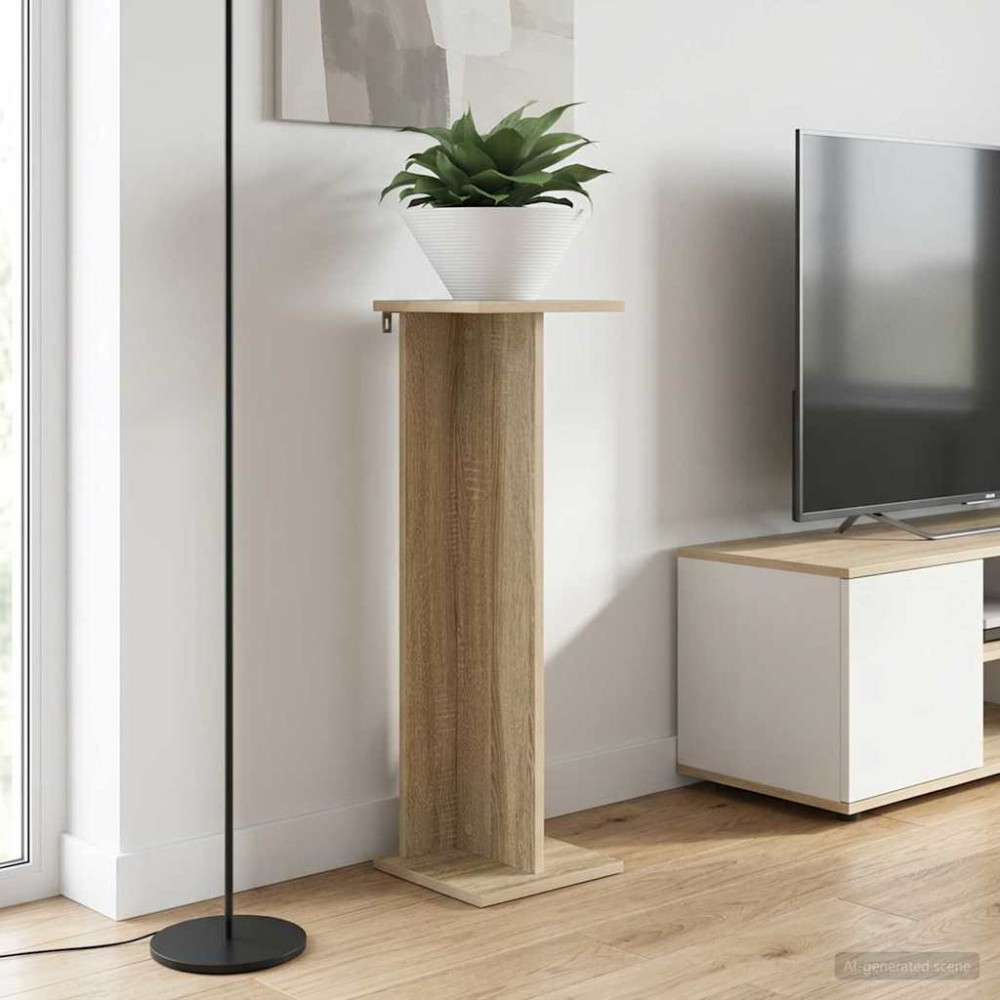 Produktbild för Växtställ 2 st Sonoma-ek 25 x 25,5 x 80,5 cm Konstruerat trä