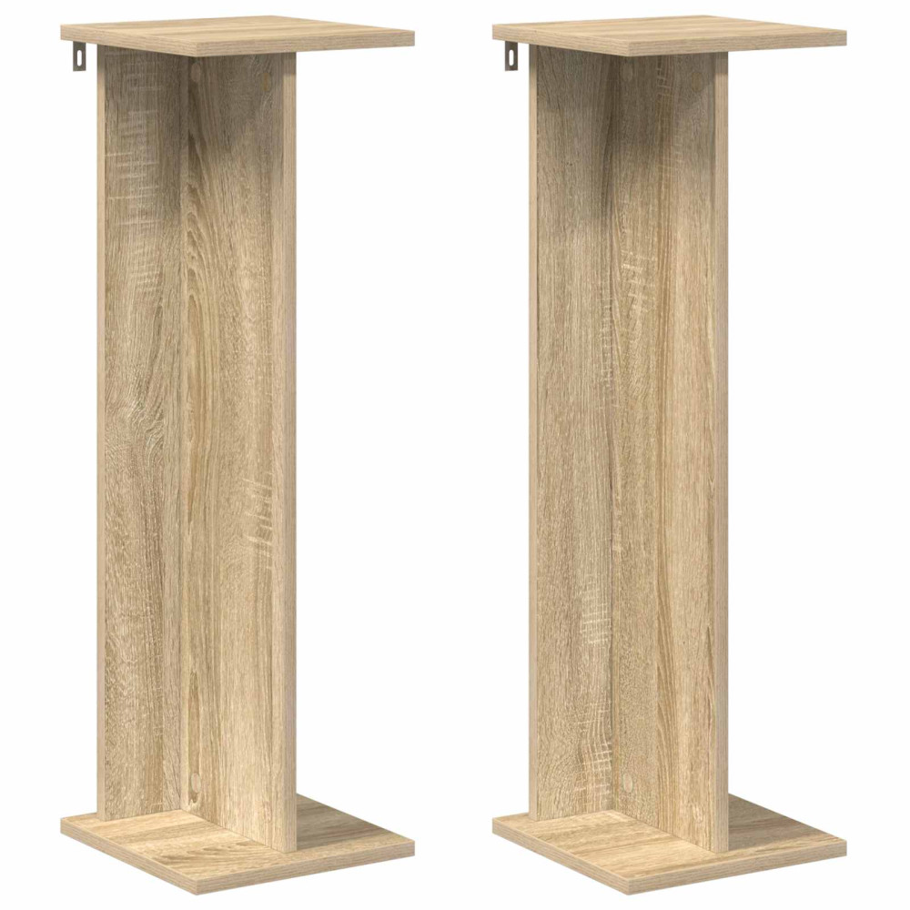 Produktbild för Växtställ 2 st Sonoma-ek 25 x 25,5 x 80,5 cm Konstruerat trä