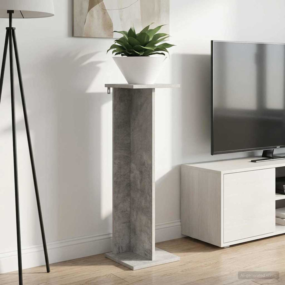 Produktbild för Växtställ BetongGrå 25 x 25,5 x 80,5 cm Konstruerat trä