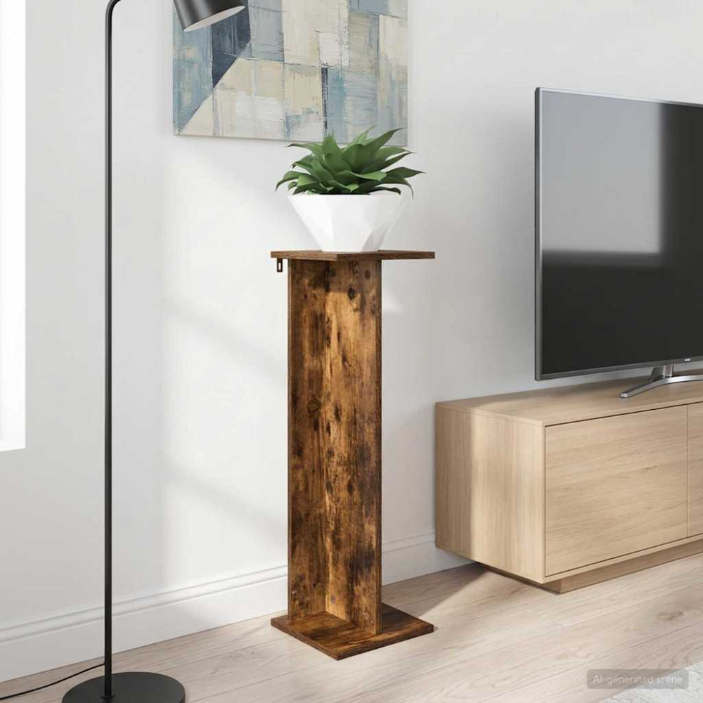Produktbild för Växtställ Rökt Ek 25 x 25,5 x 80,5 cm Konstruerat trä