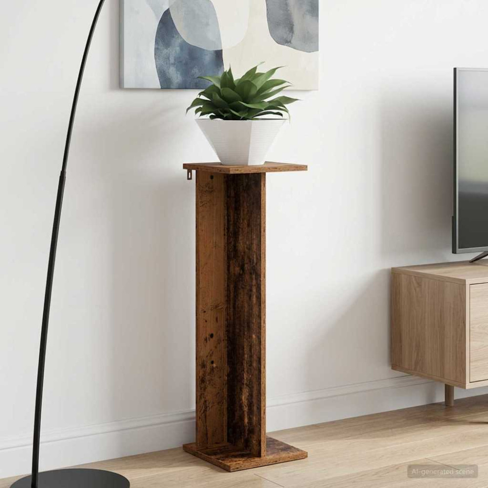Produktbild för Växtställ 2 st Gammalt trä 25 x 25,5 x 80,5 cm Konstruerat trä
