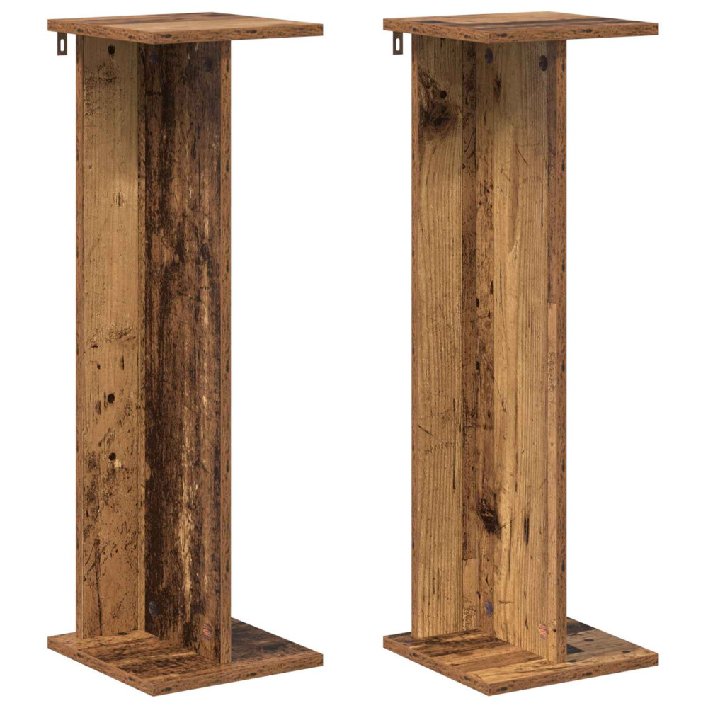 Produktbild för Växtställ 2 st Gammalt trä 25 x 25,5 x 80,5 cm Konstruerat trä
