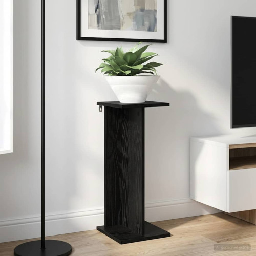 vidaXL Växtställ 2 st Svart Ek 25 x 25,5 x 60,5 cm Konstruerat trä
