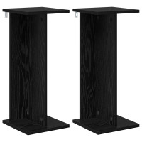 Produktbild för Växtställ 2 st Svart Ek 25 x 25,5 x 60,5 cm Konstruerat trä