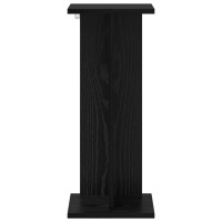 Produktbild för Växtställ 2 st Svart Ek 25 x 25,5 x 60,5 cm Konstruerat trä