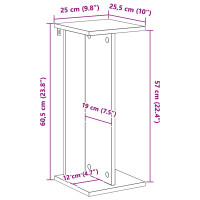 Produktbild för Växtställ 2 st Sonoma-ek 25 x 25,5 x 60,5 cm Konstruerat trä