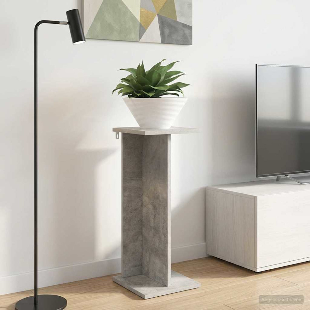 Produktbild för Växtställ BetongGrå 25 x 25,5 x 60,5 cm Konstruerat trä