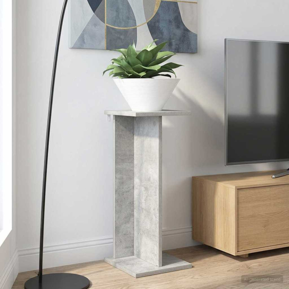 Produktbild för Växtställ 2 st BetongGrå 25 x 25,5 x 60,5 cm Konstruerat trä