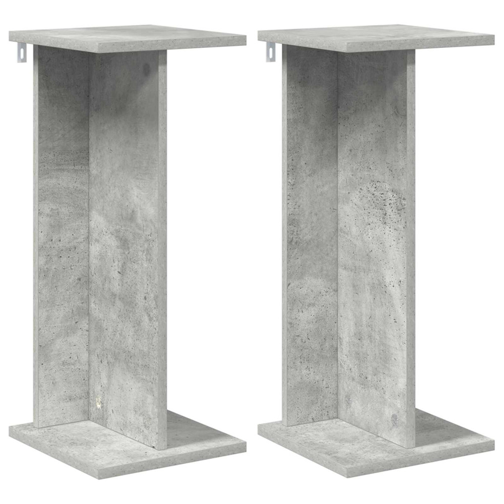 Produktbild för Växtställ 2 st BetongGrå 25 x 25,5 x 60,5 cm Konstruerat trä