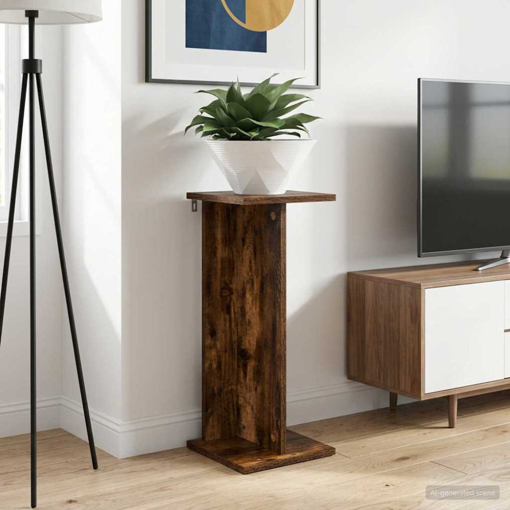 Produktbild för Växtställ Rökt Ek 25 x 25,5 x 60,5 cm Konstruerat trä