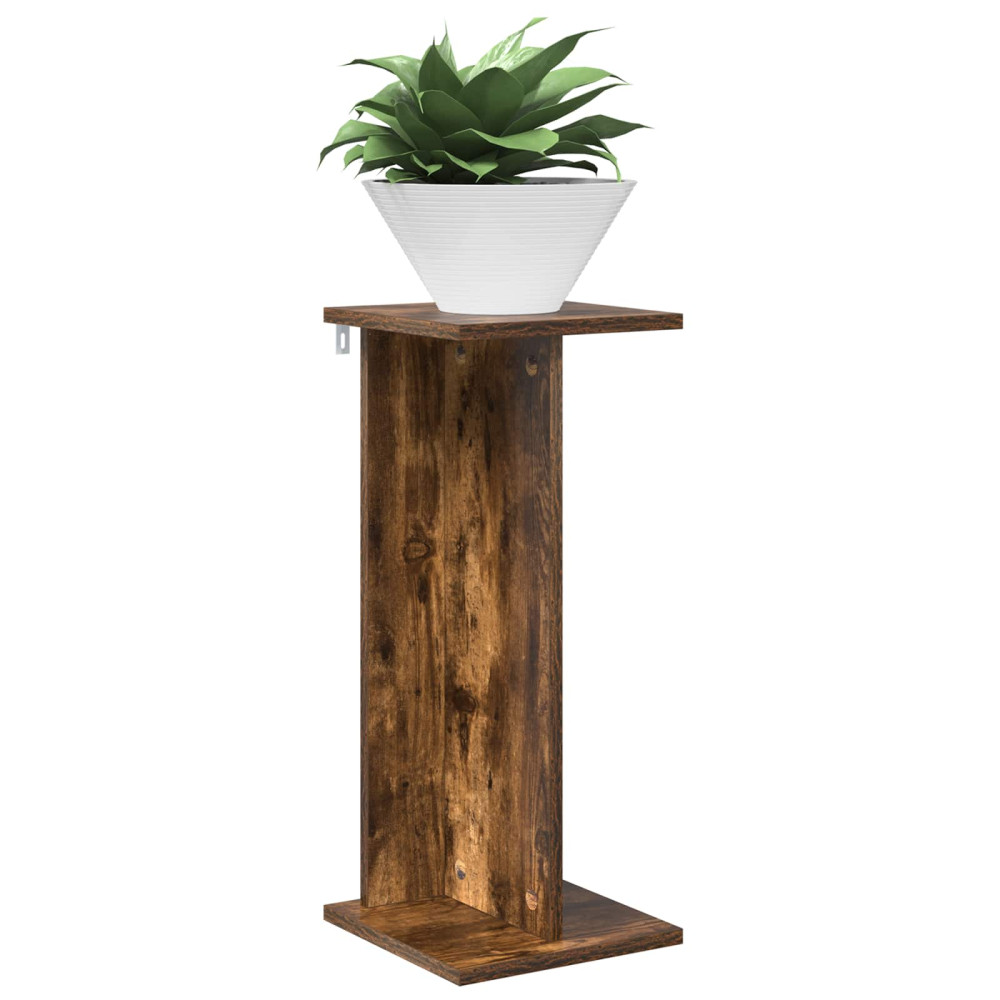 Produktbild för Växtställ 2 st Rökt Ek 25 x 25,5 x 60,5 cm Konstruerat trä