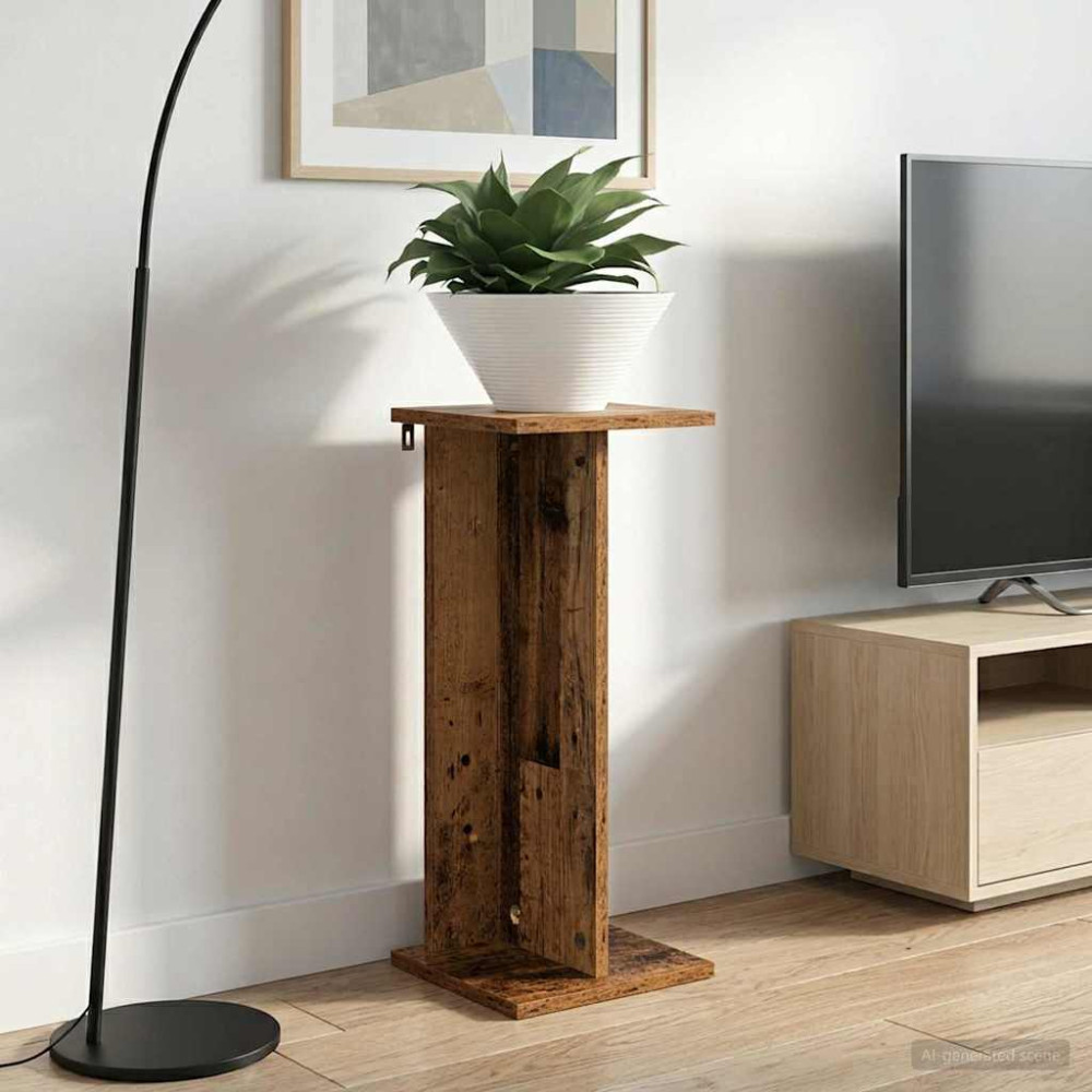 Produktbild för Växtställ 2 st Gammalt trä 25 x 25,5 x 60,5 cm Konstruerat trä