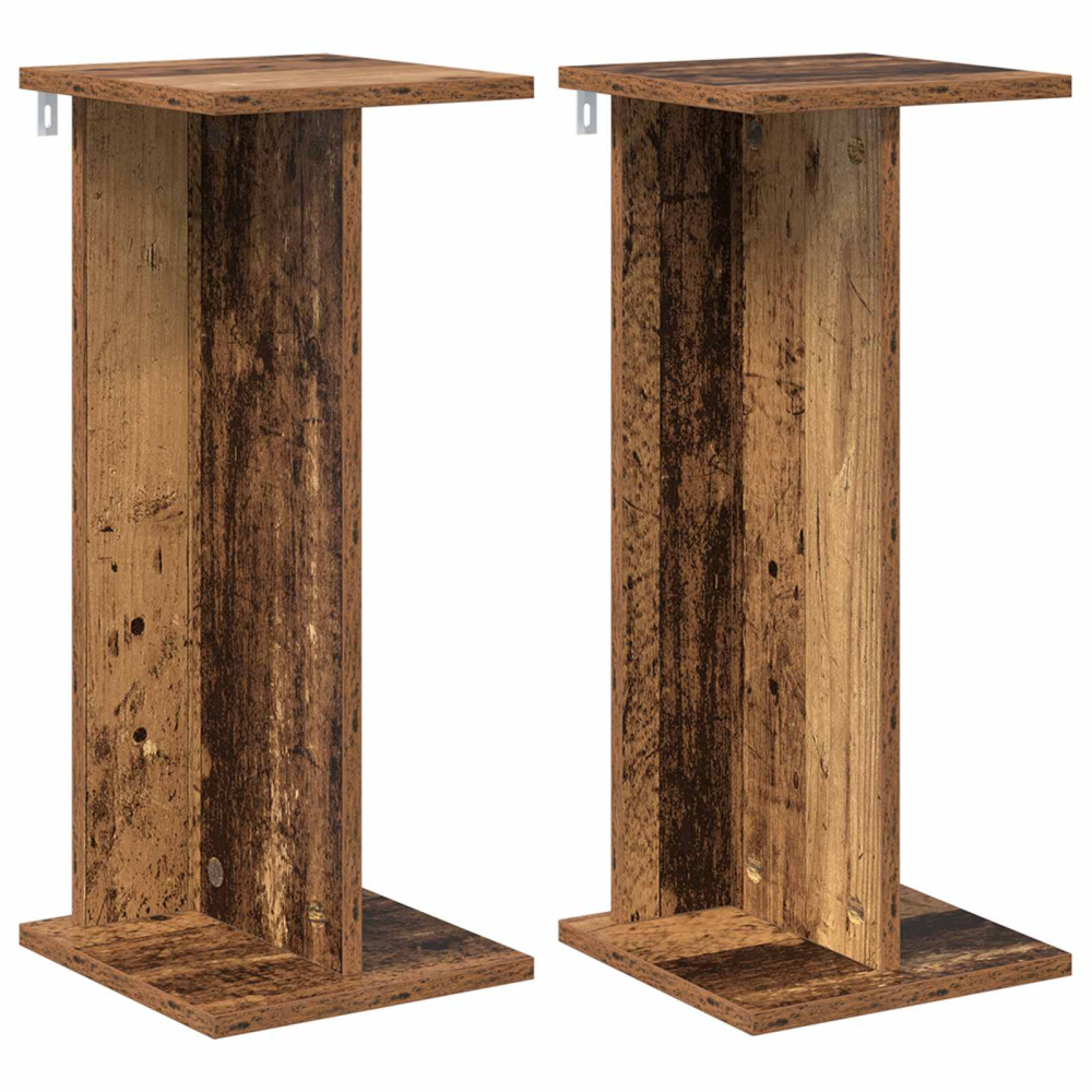 Produktbild för Växtställ 2 st Gammalt trä 25 x 25,5 x 60,5 cm Konstruerat trä