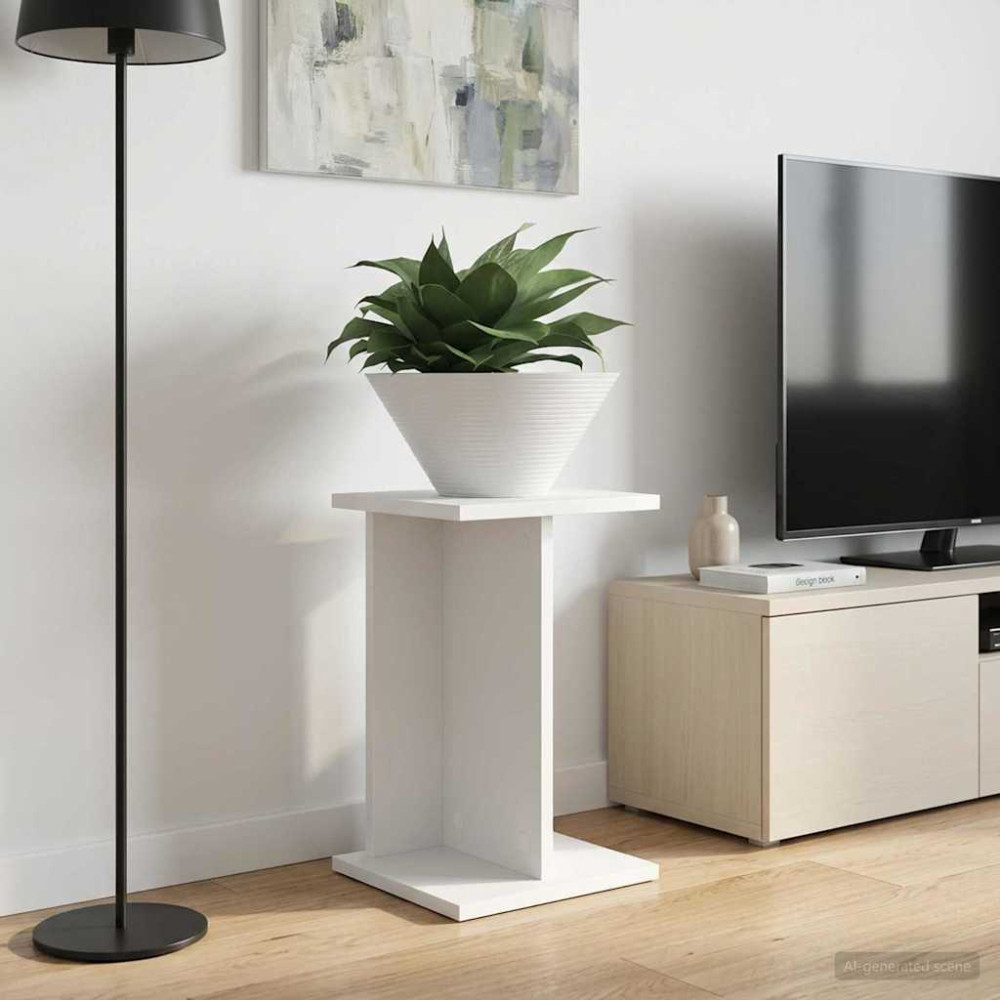 Produktbild för Växtställ Vit 25 x 25,5 x 40,5 cm Konstruerat trä