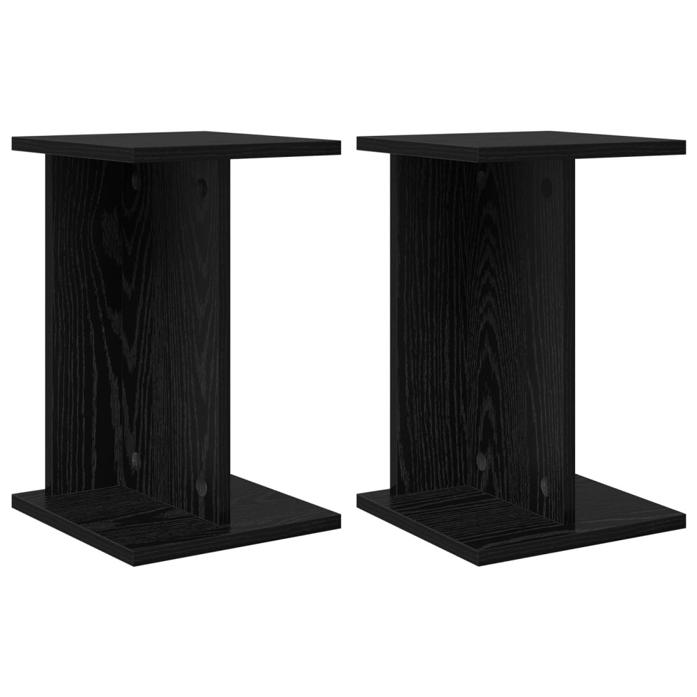 Produktbild för Växtställ 2 st Svart Ek 25 x 25,5 x 40,5 cm Konstruerat trä