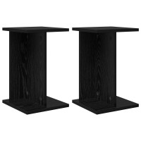 Produktbild för Växtställ 2 st Svart Ek 25 x 25,5 x 40,5 cm Konstruerat trä