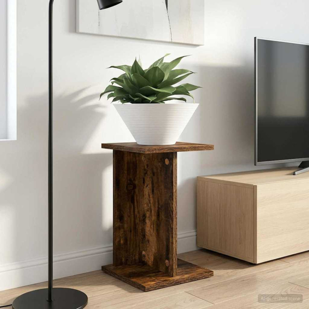 Produktbild för Växtställ Rökt Ek 25 x 25,5 x 40,5 cm Konstruerat trä
