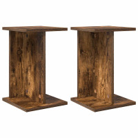 Produktbild för Växtställ 2 st Rökt Ek 25 x 25,5 x 40,5 cm Konstruerat trä