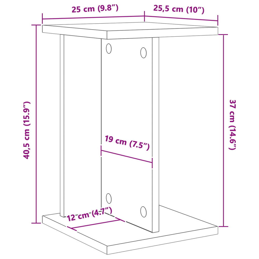 Produktbild för Växtställ 2 st Artisan Ek 25 x 25,5 x 40,5 cm Konstruerat trä