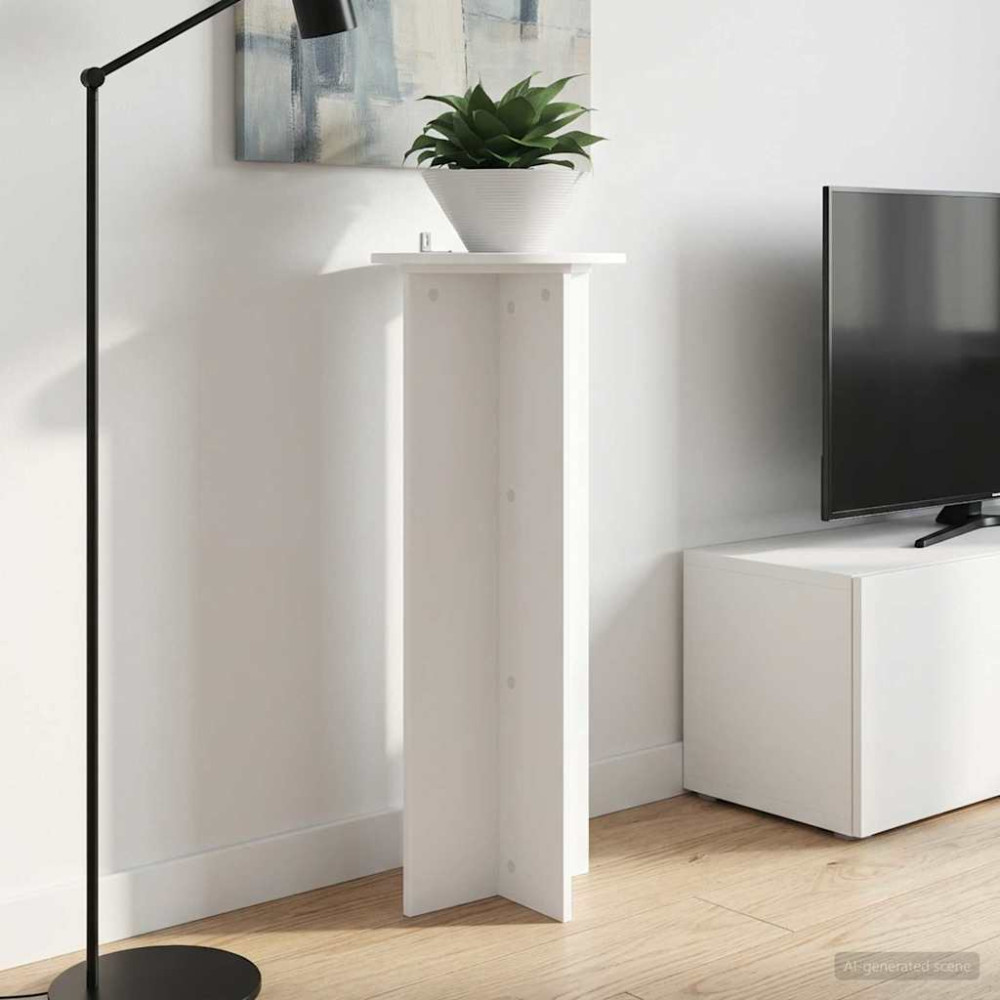 Produktbild för Växtställ 2 pcs Vit Ø40 x 100 cm Konstruerat trä