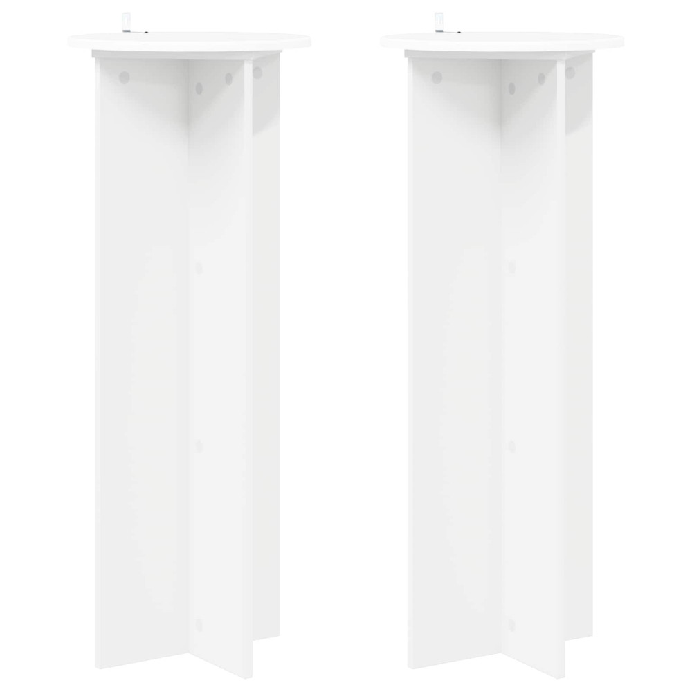 Produktbild för Växtställ 2 pcs Vit Ø40 x 100 cm Konstruerat trä